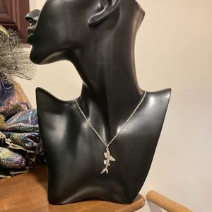 NWOT - Silvertone Flying Fish Necklace & Pendant